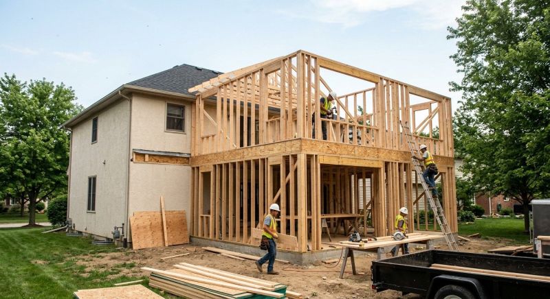 Home Addition Framing in Kansas City, KS